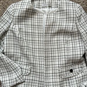 Kasper Black and White Plaid Blazer